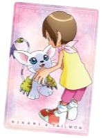 嘉儿和迪路兽-万代食玩数码宝贝视觉艺术收藏卡