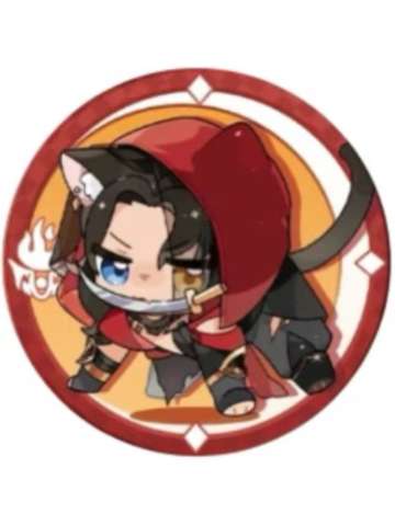 明教(成男)-明教“喵喵喵”系列云纹双闪徽章