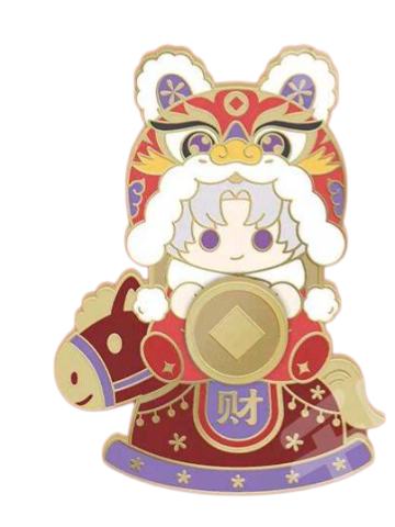 査理苏款-骏马载鸿系列马上转钱金属徽章