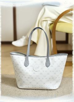 C-皮革托特包（灰色）