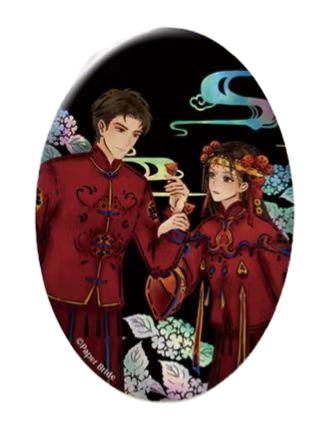 杜言她&李逢泽仿螺钿徽章-花朝晴光系列