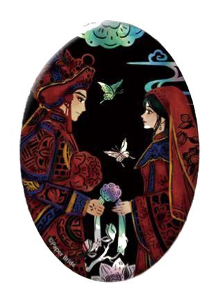 祝小红&梁少平仿螺钿徽章-花朝晴光系列