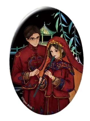 崔婉莺&张辰瑞仿螺钿徽章-花朝晴光系列