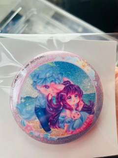 水默狼兔吧唧(银葱底)-默水玲珑附赠周边