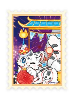 核桃贴纸-灯火映岁系列