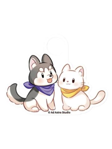 二哈白猫小动物餐立-萌果酱谷子咖啡联动主题Cafe