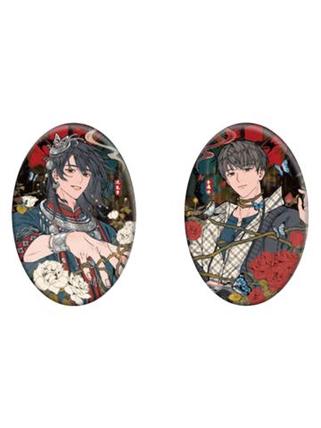 沈见青&李遇泽椭圆型马口铁徽章套组-溯梦系列