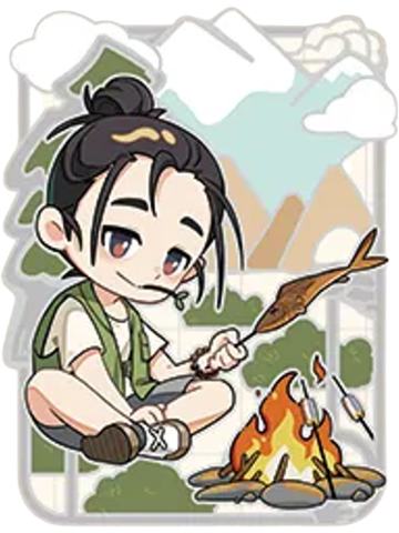 王也兑换物金属书签(露营Q版)-遇意飞花令（闲趣篇）