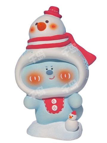 拥抱雪人-条纹围巾款