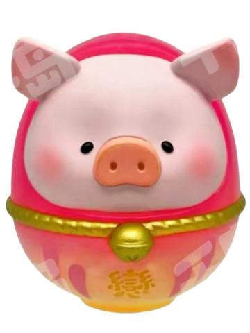 LULU猪711限定不倒翁金—透明红色