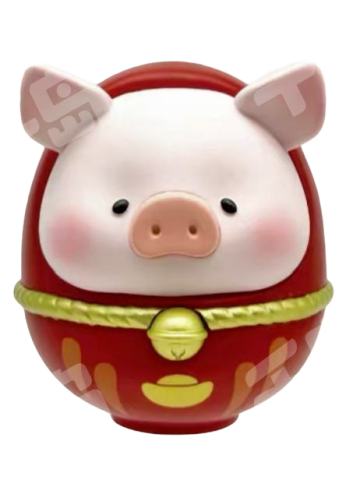 LULU猪711限定不倒翁金—红色