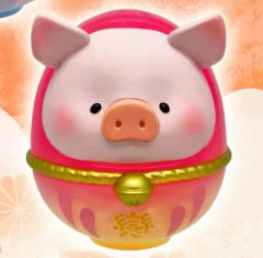 LULU猪711限定不倒翁金—透明红色