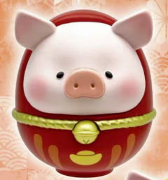 LULU猪711限定不倒翁金—红色