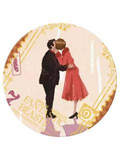 雅各布·科瓦尔斯基&奎妮·戈德斯坦恩(魔法邮票款)-奇幻绘章系列马口铁徽章