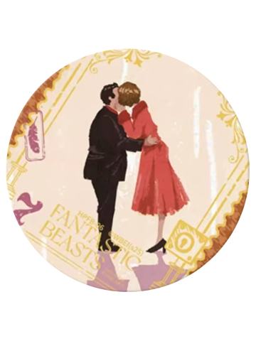 雅各布·科瓦尔斯基&奎妮·戈德斯坦恩(魔法邮票款)-奇幻绘章系列马口铁徽章