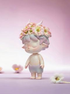 簮花少年-粉花