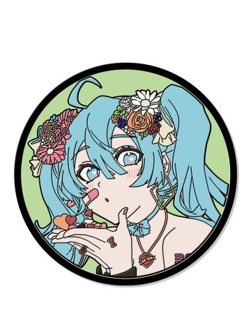 初音未来(爱言叶3)-万代DECO*27扭蛋杯垫
