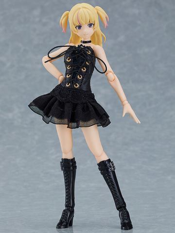 figma#581b 女性素体（有纪） 黑色紧身连衣裙