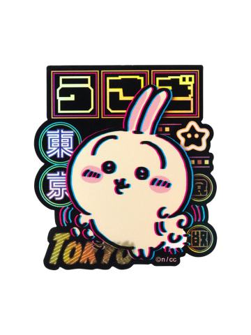 乌萨奇-霓虹风尚比耶手机贴纸
