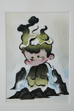 松涧月版画