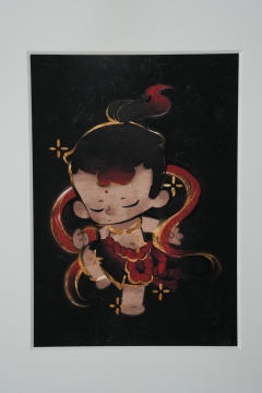 灵蛇献瑞版画-异色