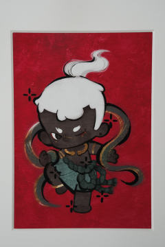 灵蛇献瑞版画-原色