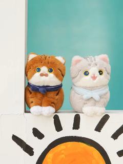 蹲蹲猫毛绒玩偶挂件-资料图