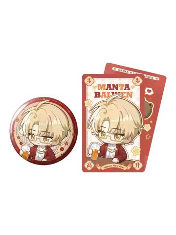 柏闻-MANTA&LINE FRIENDS联名系列徽章小卡套组