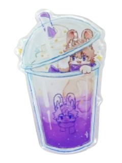 兔爷-夏日沁饮亚克力滴胶冰箱贴