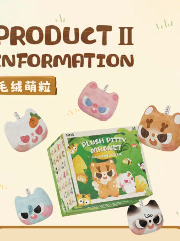 毛绒兽头磁铁