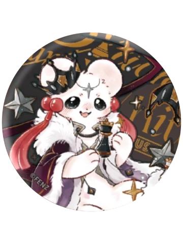 吐宝鼠-黑白对弈马口铁徽章