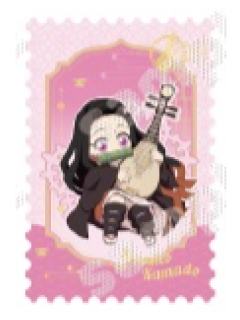 灶门祢豆子烫金邮票卡-中国版乐器系列