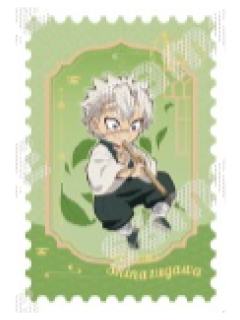 不死川实弥烫金邮票卡-中国版乐器系列