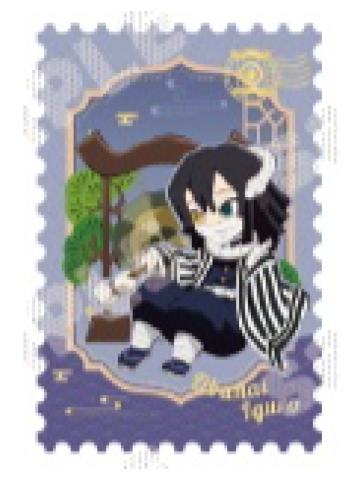 伊黑小芭内烫金邮票卡-中国版乐器系列