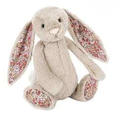 花布邦尼兔米色红花耳-Medium