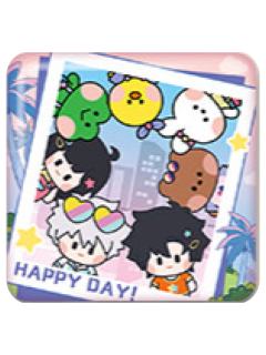 多人3(拍立得款)mini徽章-LINE FRIENDS minini联名