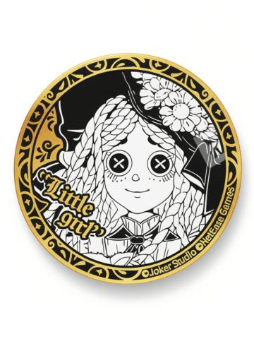 小女孩浮雕雕金徽章-千年书旅系列