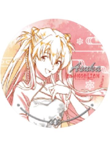 惣流·明日香·兰格雷圆形吧唧-落花盈裳新中式主题快闪线稿系列