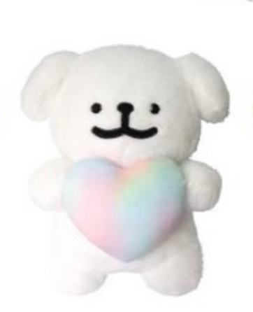 彩色心心小白-日本快闪25cm公仔