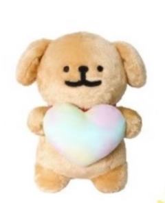 彩色心心小金毛-日本快闪25cm公仔