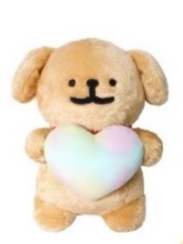 彩色心心小金毛-日本快闪25cm公仔