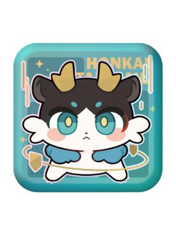 暖龙龙方形徽章-帕姆展览馆系列