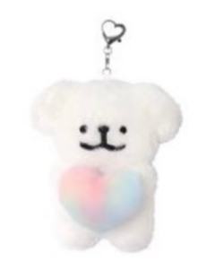 彩色心心小白-日本快闪13cm挂件