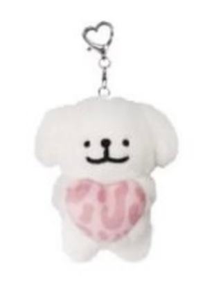 豹纹心心小白-日本快闪13cm挂件