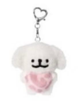 豹纹心心小白-日本快闪8cm挂件