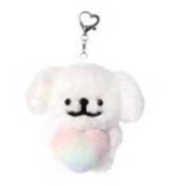 彩色心心小白-日本快闪8cm挂件