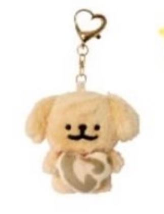 豹纹心心小金毛-日本快闪8cm挂件