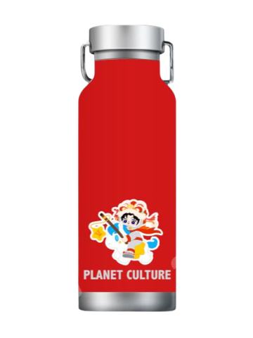 斗骑白马行星文化保温杯（红色）