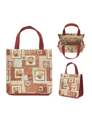 拼布风迷你托特包