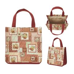 拼布风迷你托特包